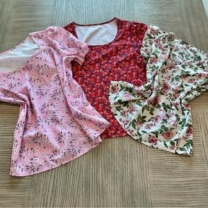 Lot of 3 very Feminine Floral Blouses